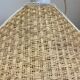 Suspension fleur en rotin vintage beige