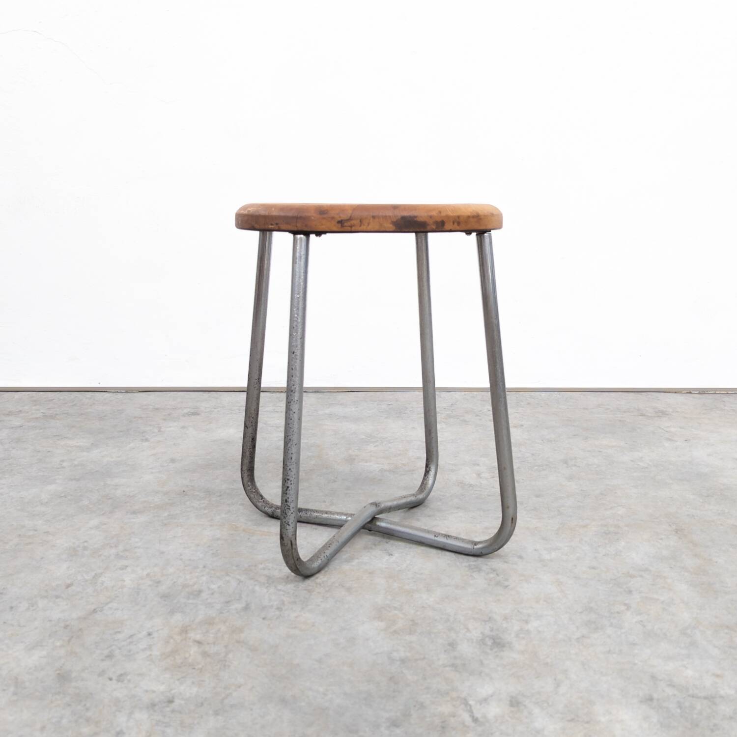 Tubular steel hocker by Karel Ort for Gottwald, 1930s