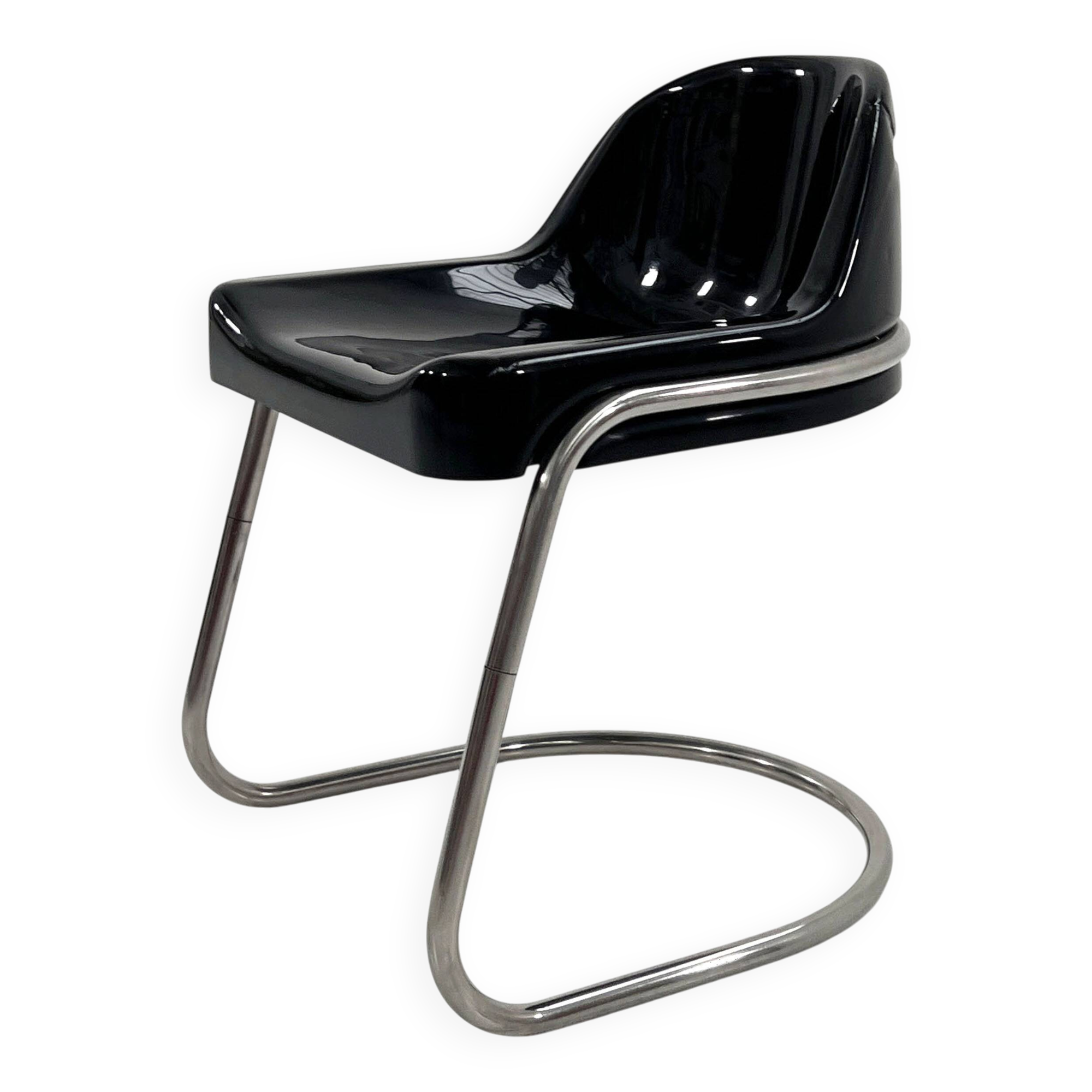 Orix Black Chair by Vittorio Parigi and Nani Prina for Molteni, 1970