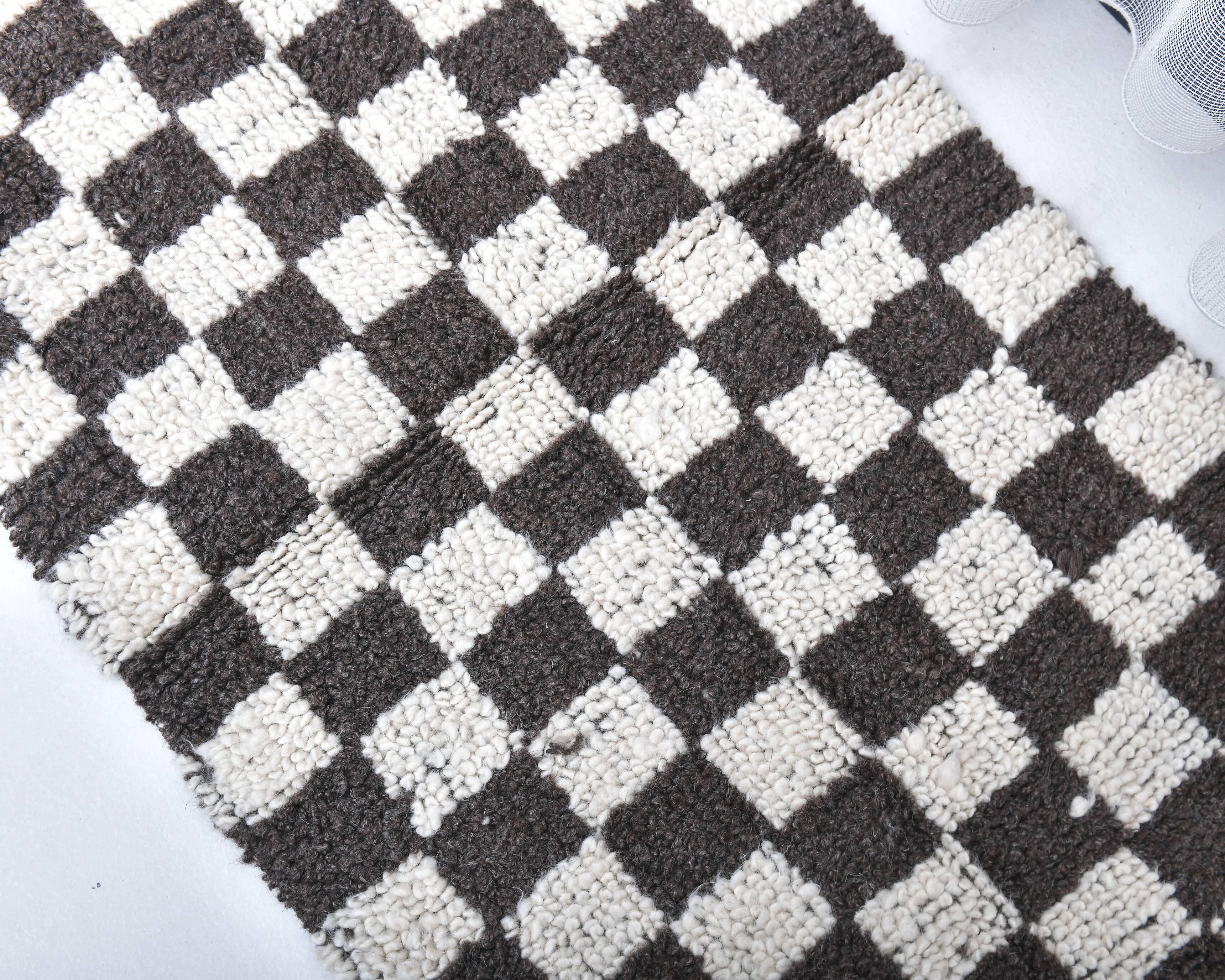 Tapis de couloir à carreaux fait main 2x10 69x308Cm SK241431