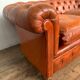 Salon canape and 2 chesterfield armchairs in vintage cognac leather from the 1970s