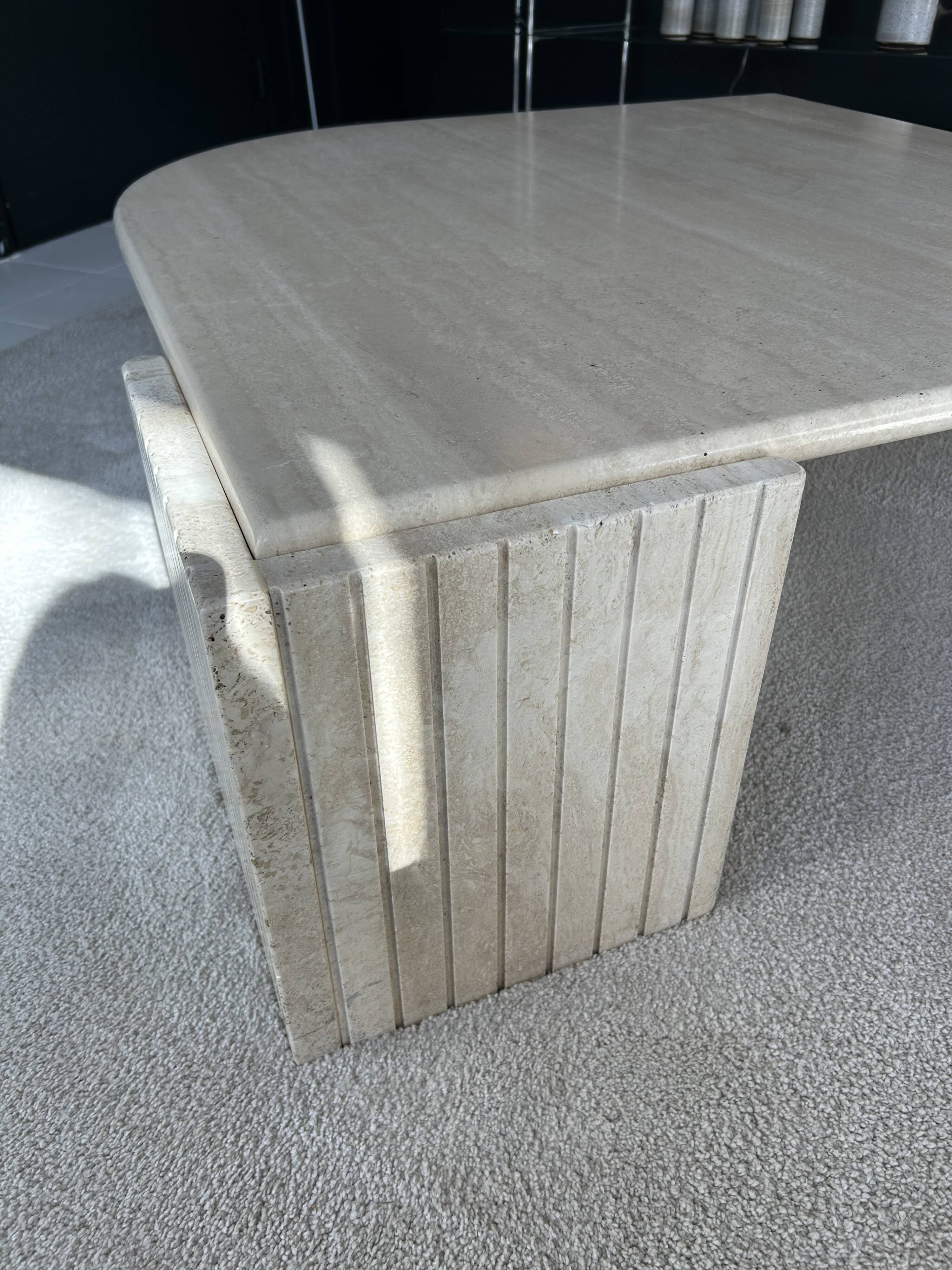 Travertine coffee table Roche Bobois