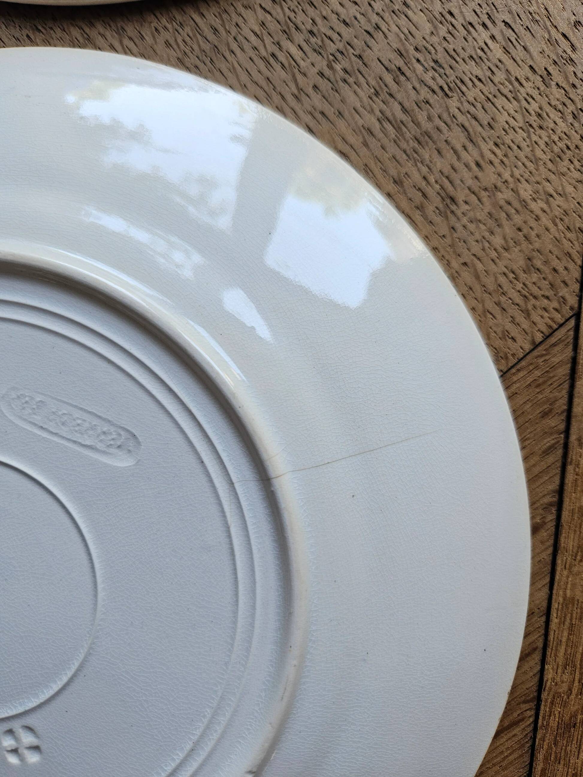 Ironstone dessert plates, poppies