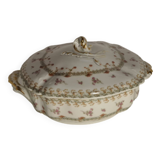 Vegetable tureen in Haviland and Co porcelain stamp Bourgeois Paris