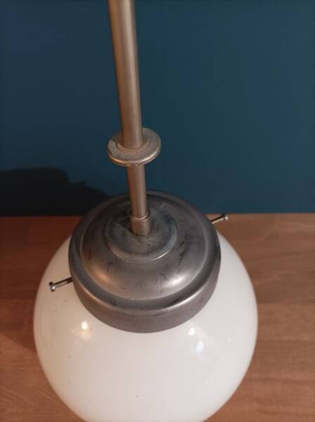 Chandelier Suspension Ceiling Light Globe Opaline Metal Dp 1123652