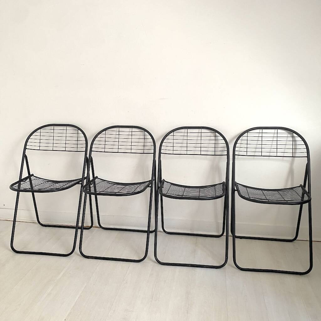 Set of 4 design chairs by Niels Gammelgaard for Ikea, vintage 1980s.