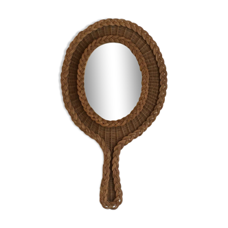 Scandinavian rattan mirror 1960