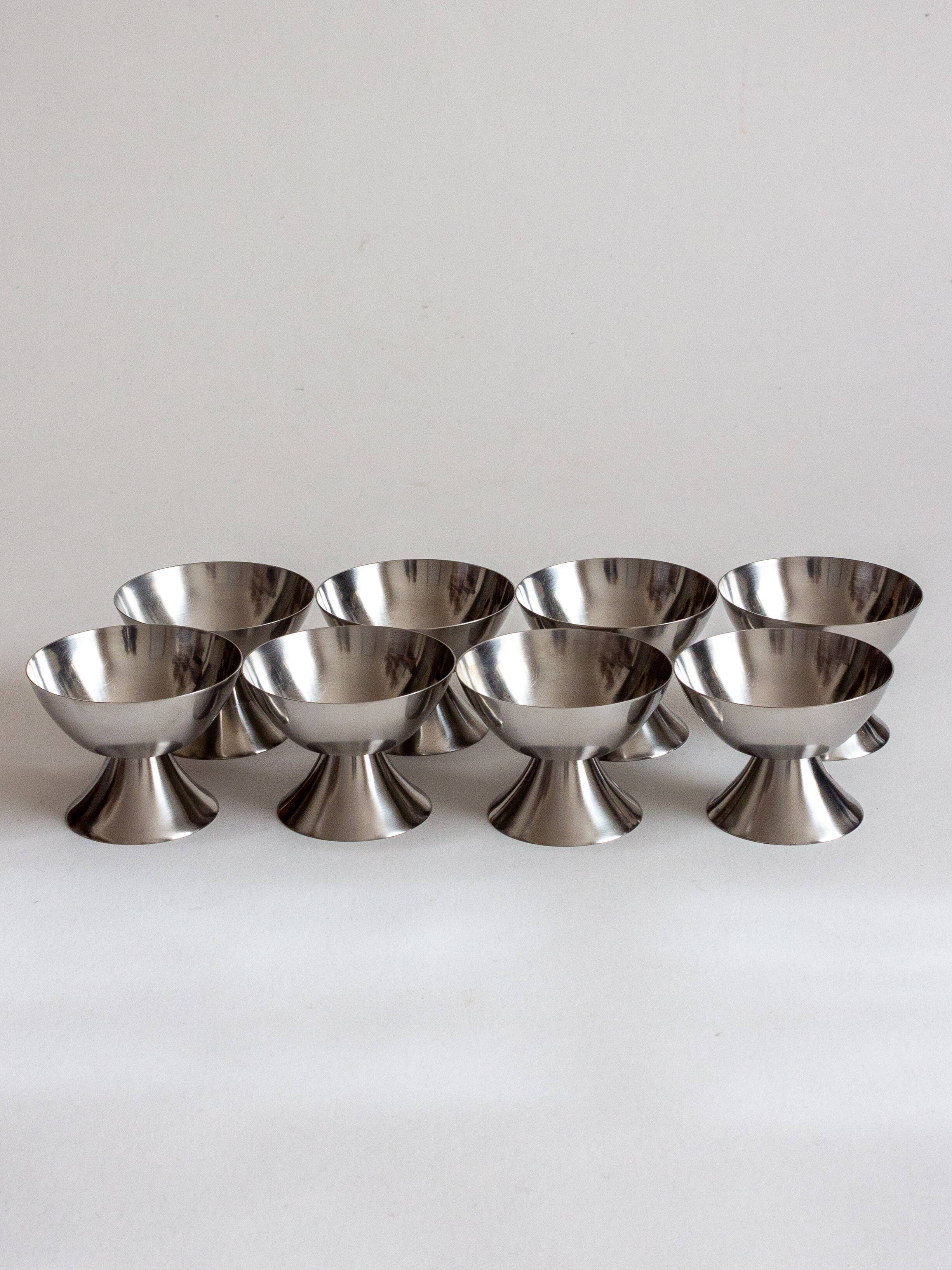 Set of eight ice cream cups, Lundtofte Denmark, 1960s