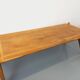 Large vintage brutalist rectangular table made of solid oak wood.