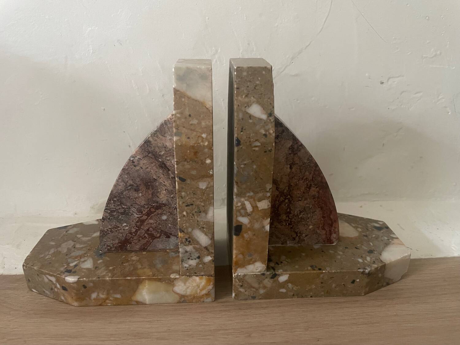 Pair of Art Deco marble bookends