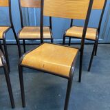 6 vintage school chairs