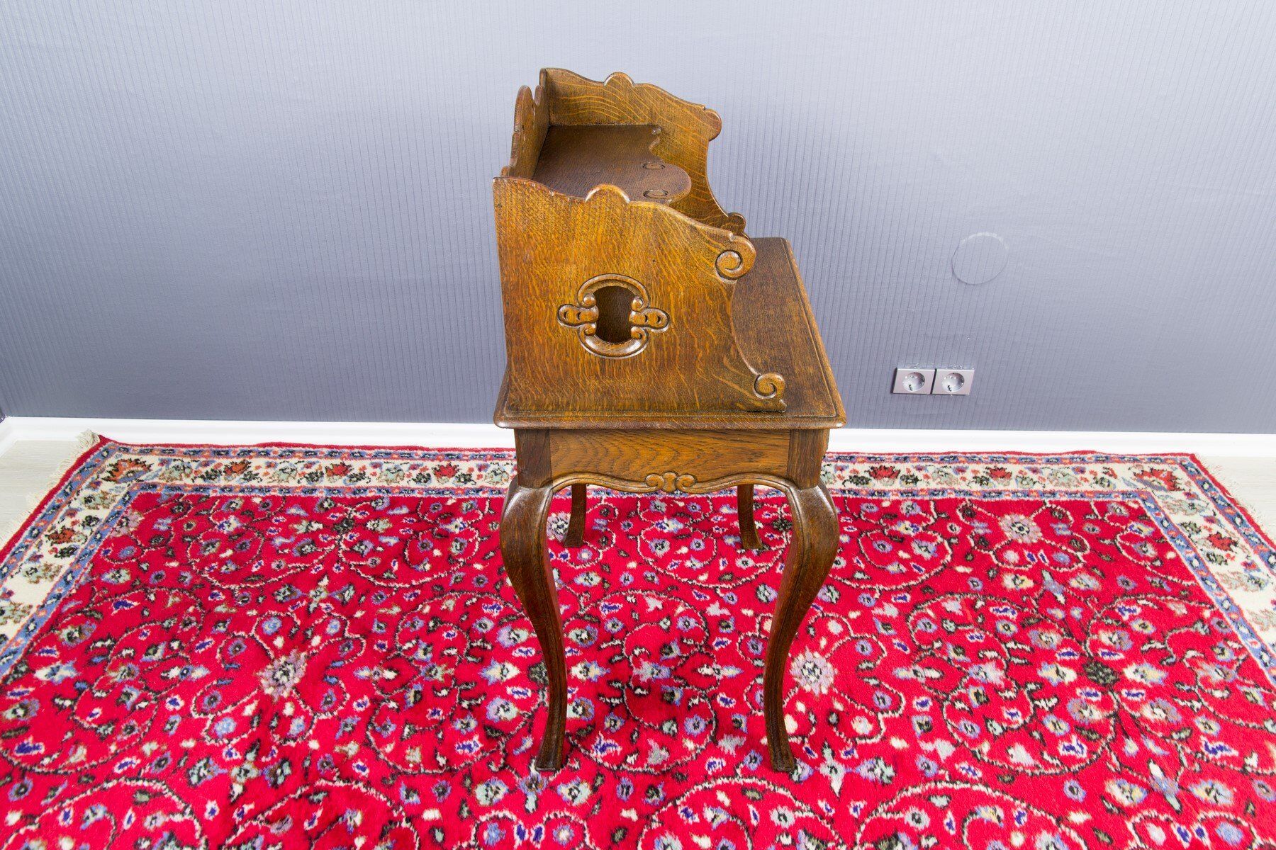 Rococo style oak nightstand or side table, ca. 1930s