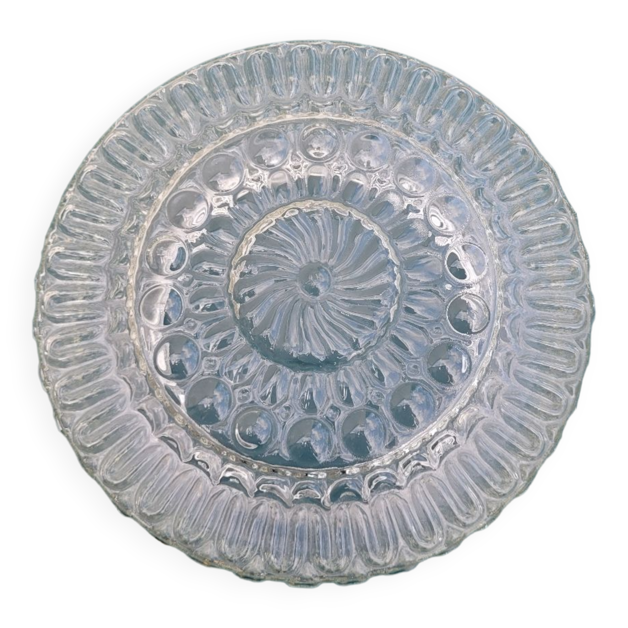 Round cast glass ceiling lamp