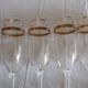 Set of 6 flutes with champagne crystal baccarat filet gold hand engraving