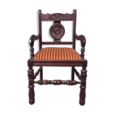 Fauteuil bois basque vintage