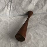 Vintage oiled teak wood candle holder, Scandinavian design
