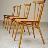 Set of 4 wooden dining chairs by Tatra Nabytok 1960
