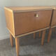 Pair of vintage blond wood bedside tables 70s