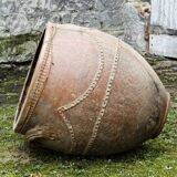Large turned terracotta jar, 19th century