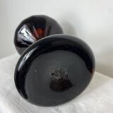 Amber glass candle holder