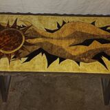 Vintage lava stone console signed Jean Jaffeux