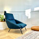 Fauteuil vintage Guermonprez, estampillé - maille 3D Bleu pétrole – De