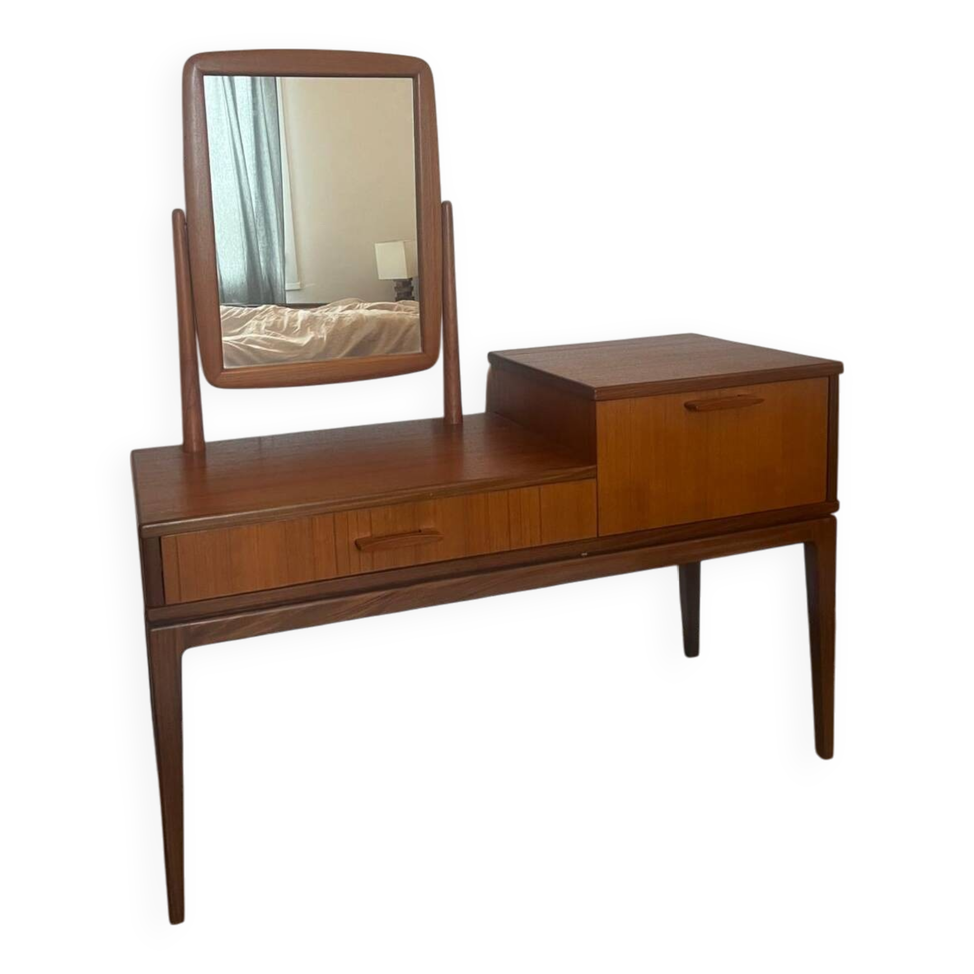 Coiffeuse en teck scandinave vintage