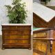 Napoleon III commode in walnut, fir and white marble from the 19th century.