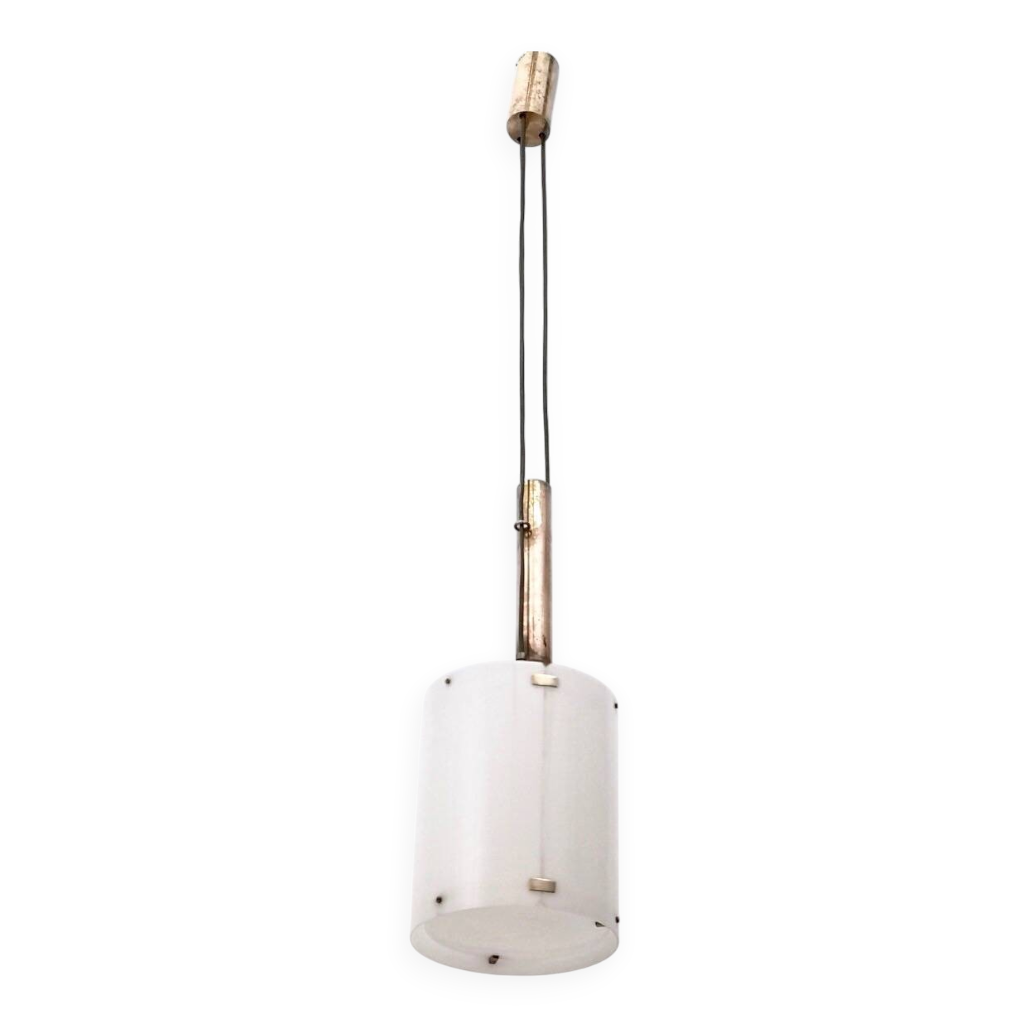 Adjustable Cylinder Pendant Mod. 437 by Tito Agnoli Produced by O-Luce, Ita