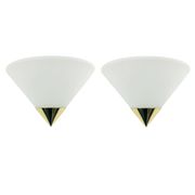 Pair of Mid-Century Modern Opaline Glass Wall Lights/Sconces from Limburg, Germany, 1970s