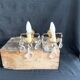 Pair of antique wall lamps - golden metal - grapevines - 1 lights
