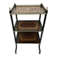 Old three-level Napoleon III marquetry sideboard, late 19th century