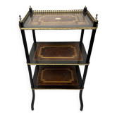 Old three-level Napoleon III marquetry sideboard, late 19th century