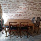 Louis XV style table in oak and cherry