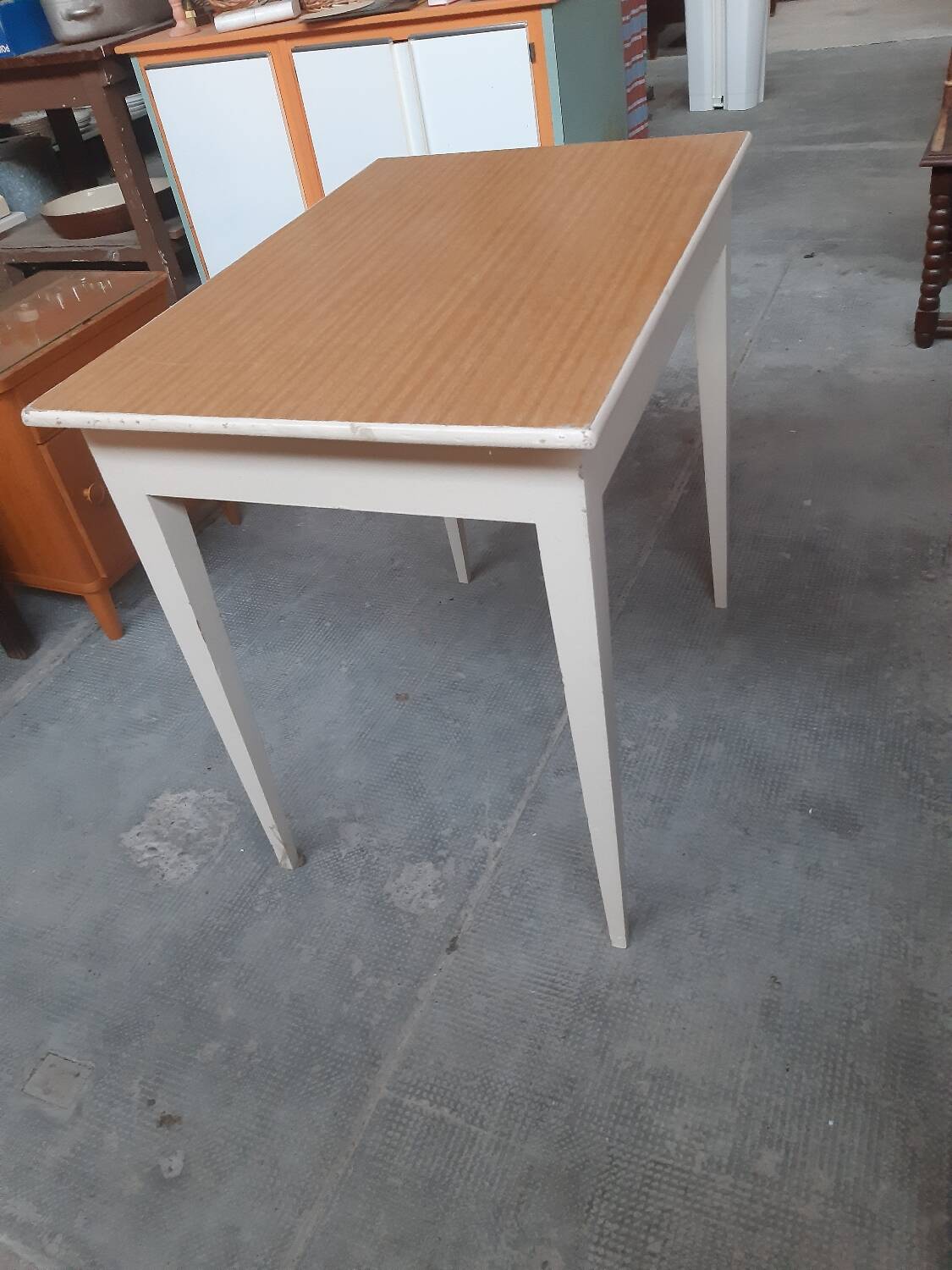 small white table