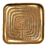 Modern solid brass tray / vide poche, Atelier Ventrella Italy 1980s