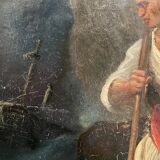 Tableau peinture allégorie de la mort XIXe