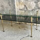 Rectangular coffee table with double glass tops - Modernist design 1960