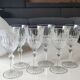 Set of 6 Large Red Wine Glasses. Bohemian Crystal. Diamond-tipped.