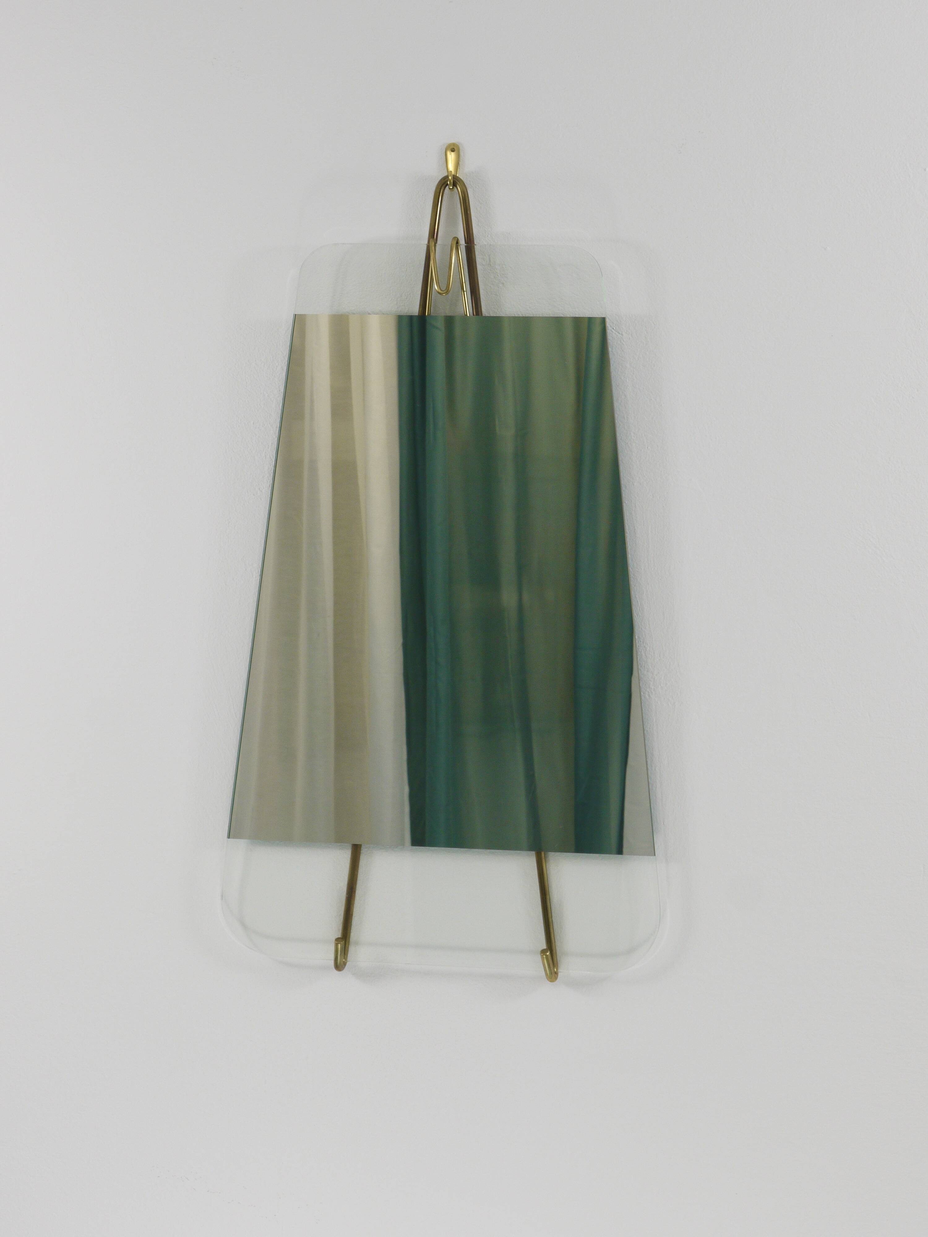 Carl Aubock Vienna Rare Brass Wall Mirror No. 38, Austria, 1950s