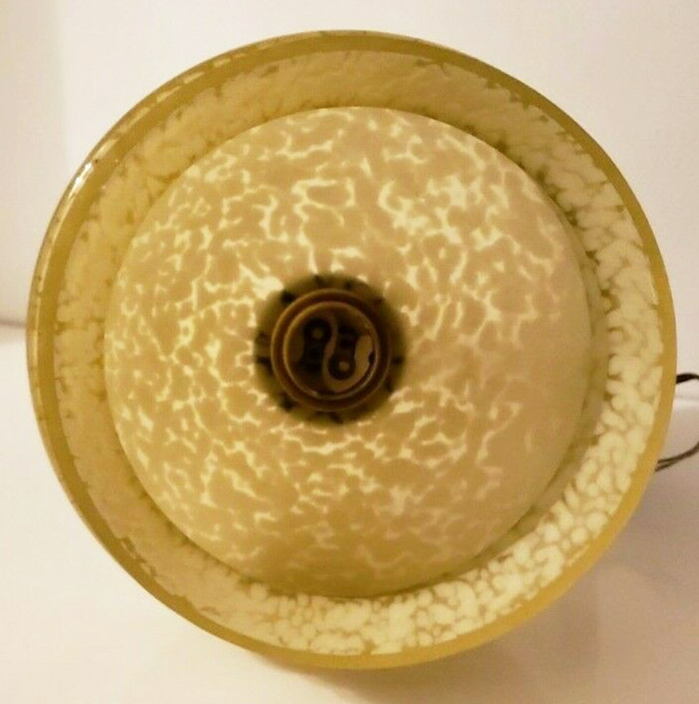 Yellow ochre speckled wall lamp, Clichy opaline, 40s
