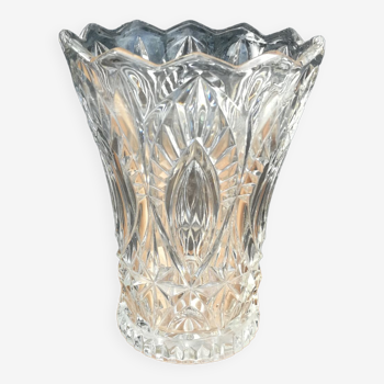 Small carved glass vase