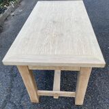 Renovated farmhouse table in solid oak wood and veneer 135cm