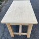 Renovated farmhouse table in solid oak wood and veneer, 135cm.