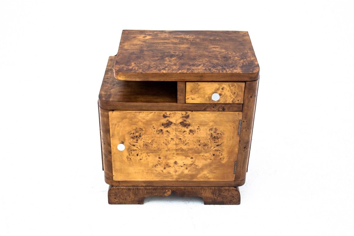 Art deco bedside tables, poland, 1950s