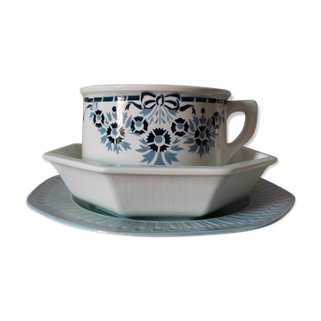 Octagonal bowl in faience
