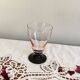 8 pink art deco wine or water glasses with black stem