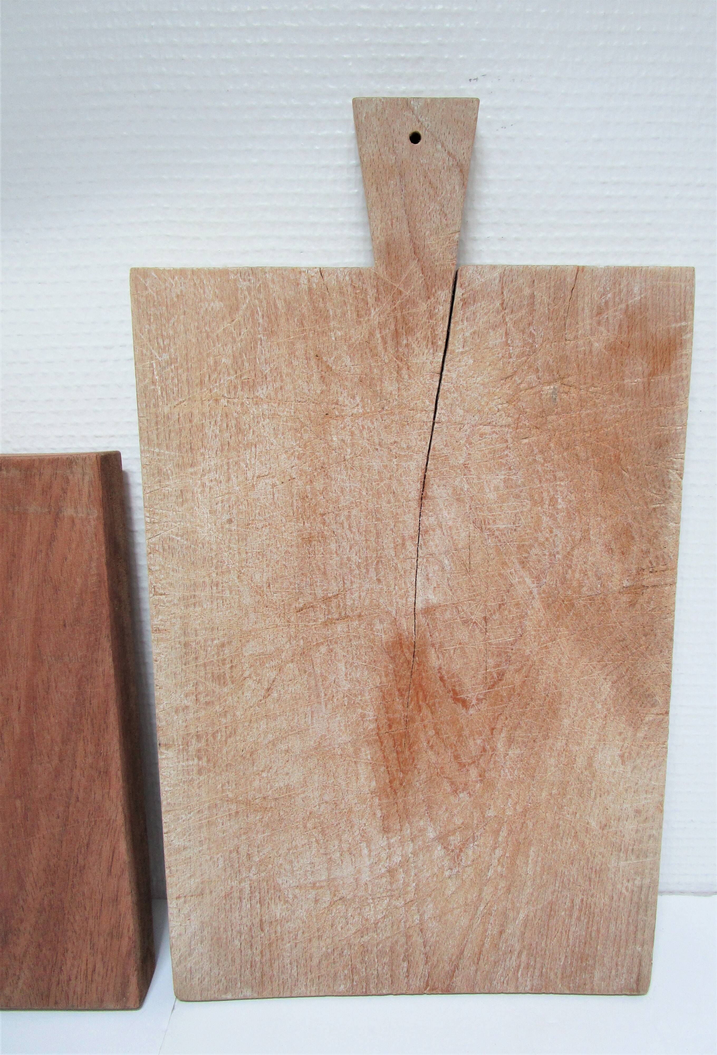 Two vintage solid wood cutting boards XL