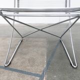 Vintage German Kreuzschwinger lounge chair by Till Behrens for Meyer Stahlmöbel, 1980s.