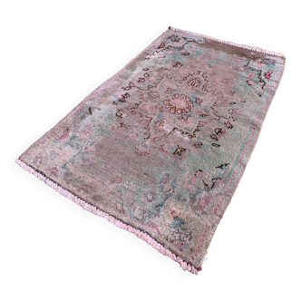 Tapis Oushak turc vintage 106x66 cm tapis minable Région d'Ushak Petit